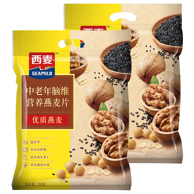 西麦中老年脑维营养燕麦片700g2袋成人老年人老人水果