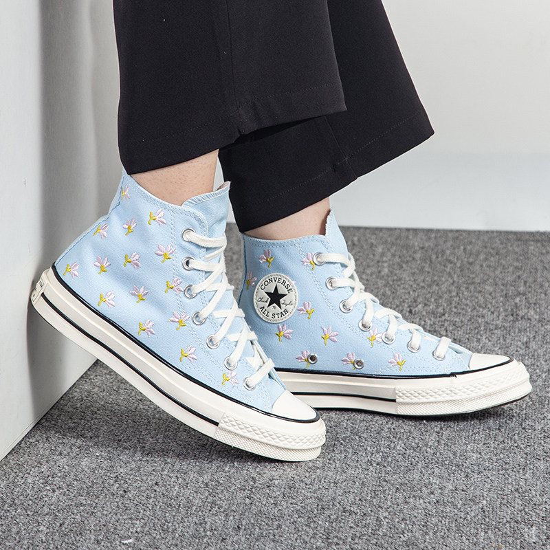 匡威1970s旗舰正品女鞋2021新款刺绣小花高帮帆布鞋