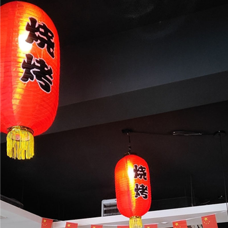 灯笼烧烤带灯新款红色印字特色海鲜摊店大排档灯笼