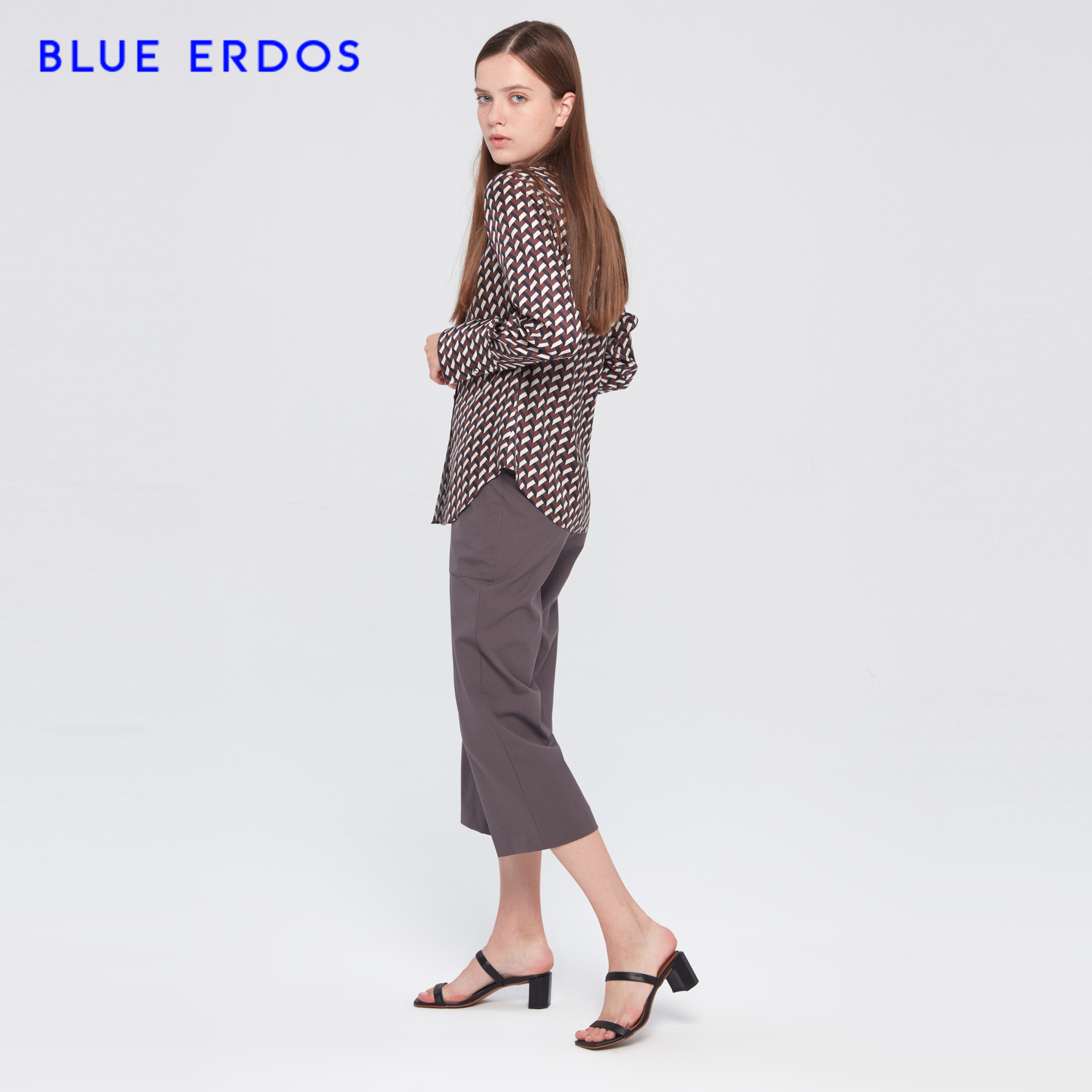 blueerdos女装春夏新品真丝透气时尚女衬衫衬衫