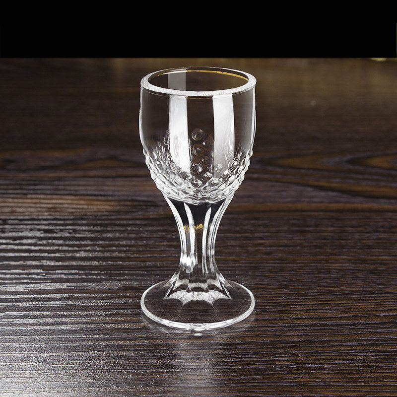 加厚小号白酒杯子家用烈酒一口杯酒盅水晶玻璃杯高脚杯子弹杯创意