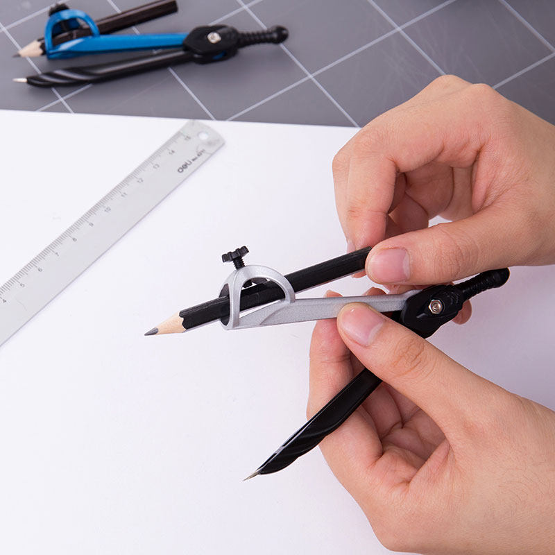 文具圆规金属得力多功能发包批发套装鸭嘴制图圆规