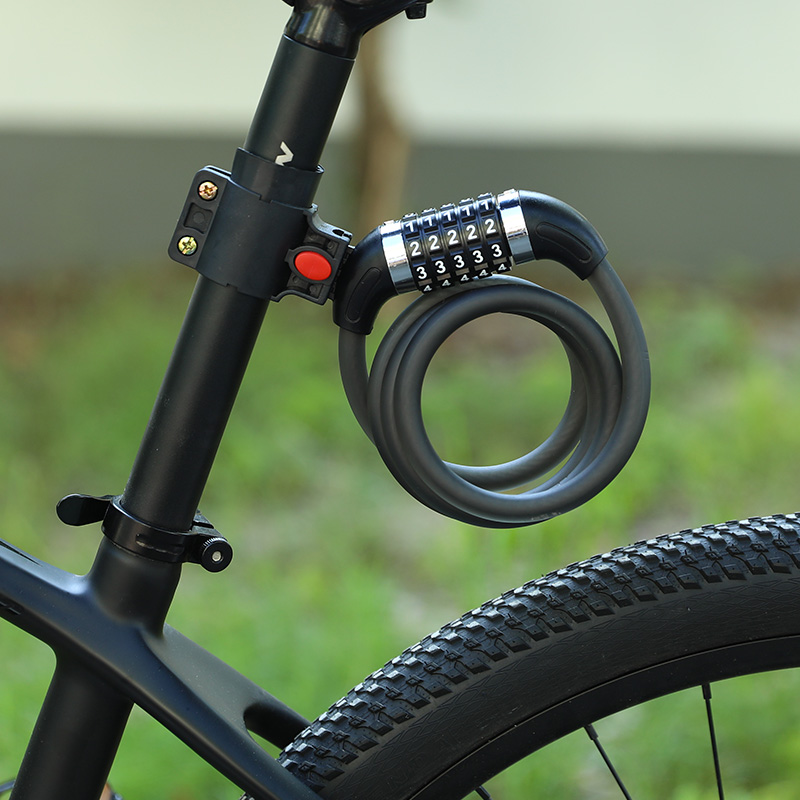 自行车山地自行车锁单车防盗锁链条密码锁便携式撬锁自行车锁