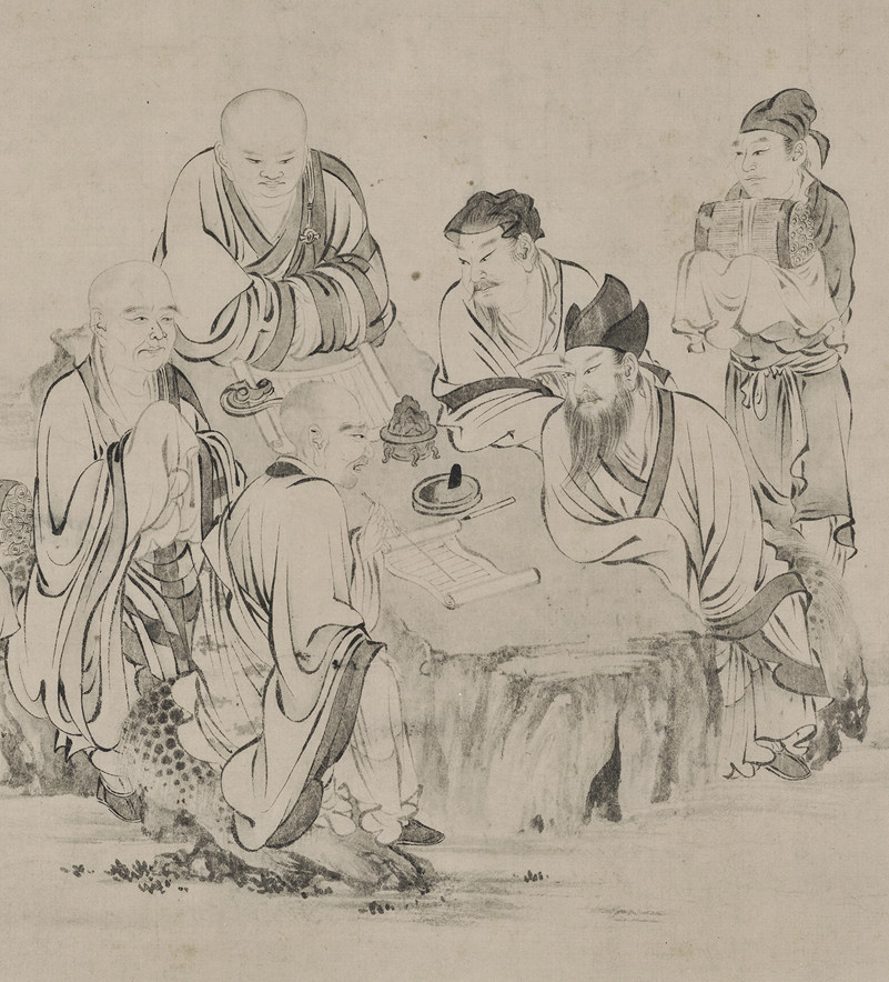 李公麟白莲社图卷国画白描人物临摹画稿真迹复制国画