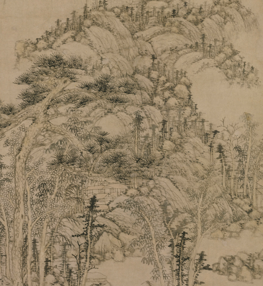 黄公望丹崖玉树山水画名画真迹复制品客厅书房玄关国画