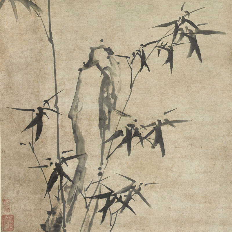 郑板桥竹子子墨竹书房客厅办公室装饰仿古国画名画国画