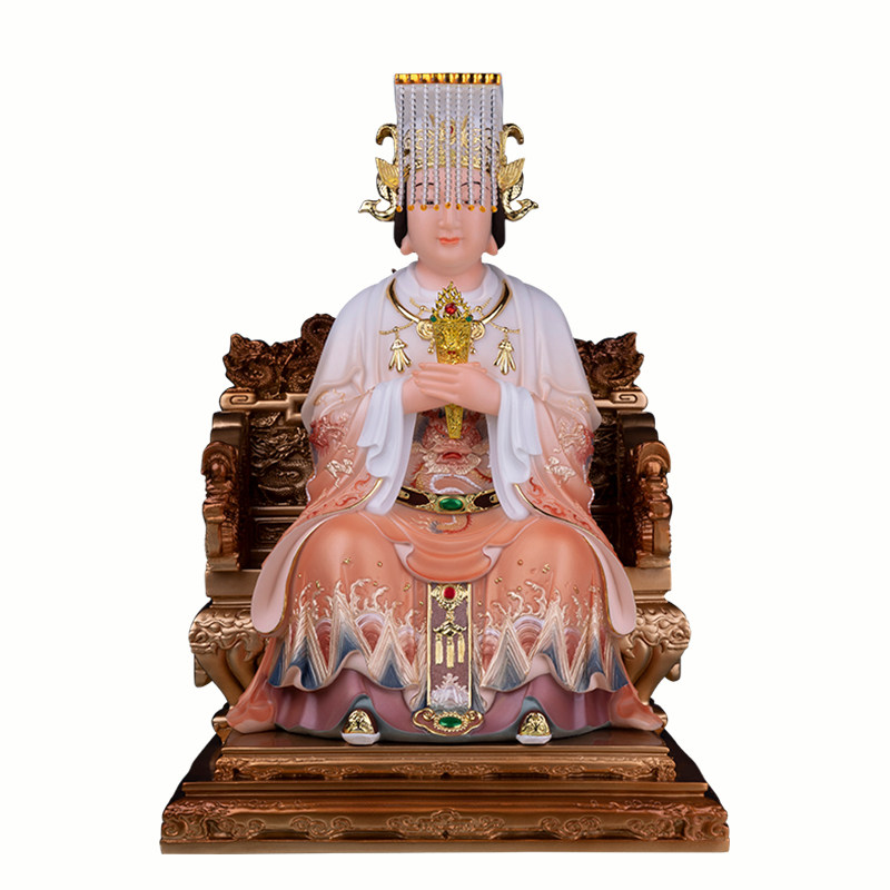 娘娘妈祖神像树脂汉白玉彩绘天上圣母天后圣母海摆件