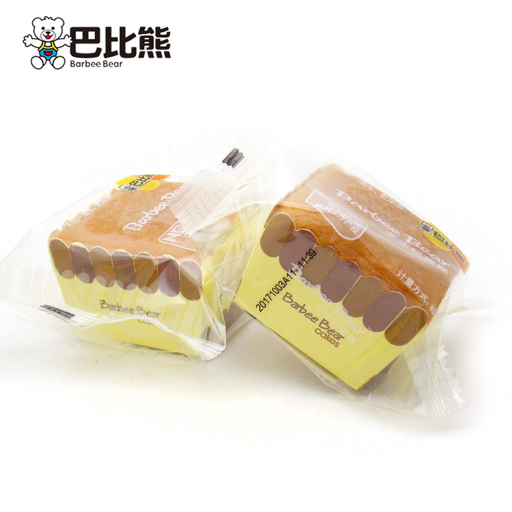 巴比熊芝士轻蛋糕早餐面包脱水鸡蛋糕点心芭比熊儿童零食包邮批发的