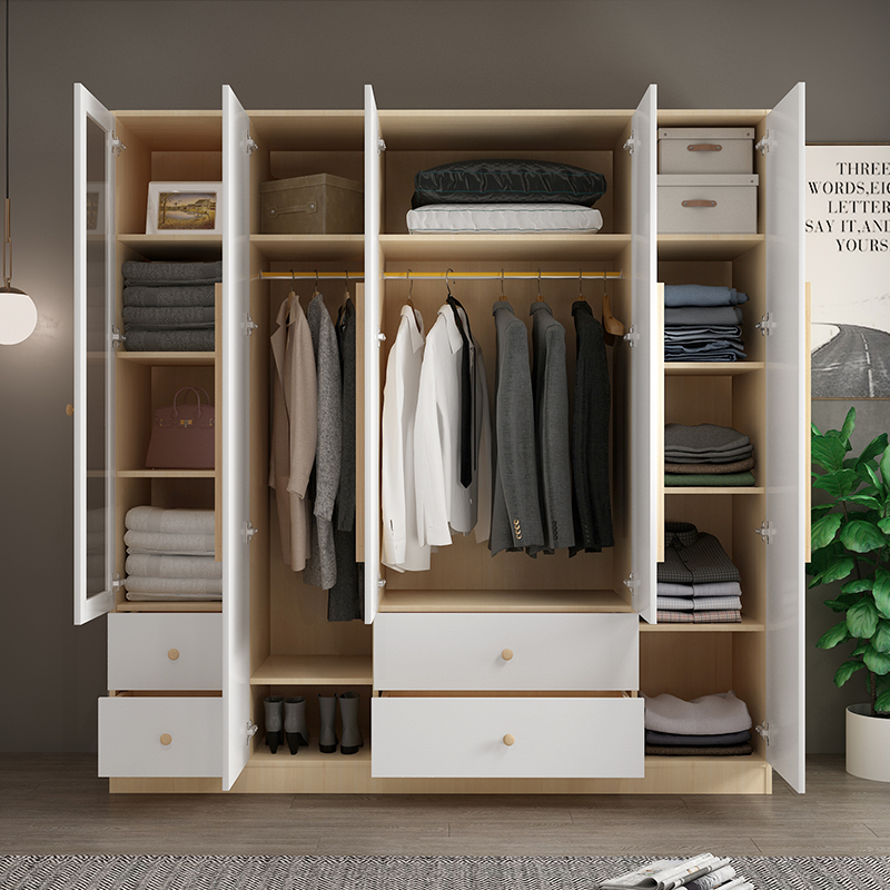 衣柜实木现代简约家用卧室出租房用木木质组装经济型衣柜