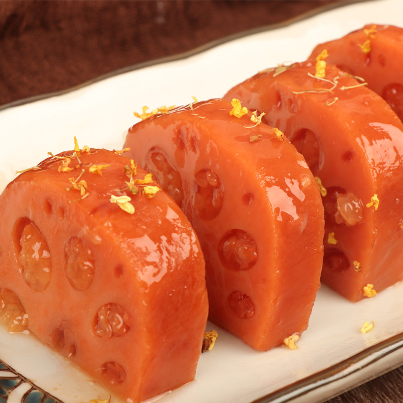 桂花糖藕糯米藕香莲藕熟食甜糖藕即宝应江南莲藕