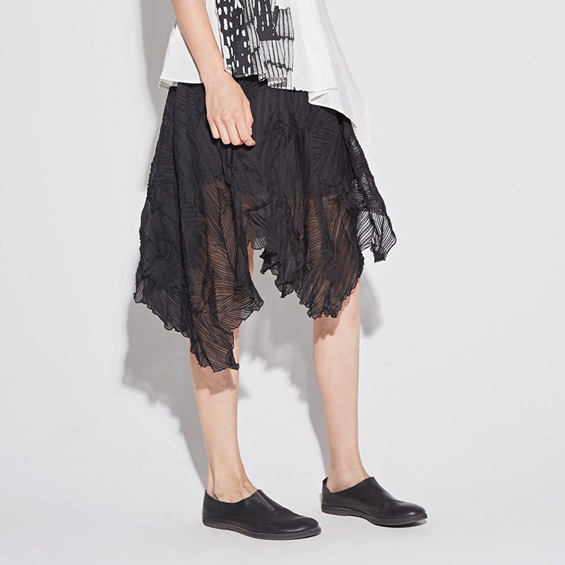 sdeer圣迪奥女装肌理折痕挺括晕染长裙s16281199