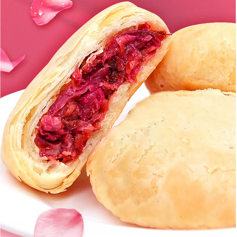 云南清真鲜花饼众玫瑰花32枚装伴伴手礼盒食品传统中式糕点