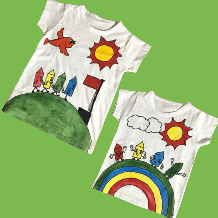 儿童手绘恤衫幼儿园亲子圣诞圣诞节节日手工diyt恤印制