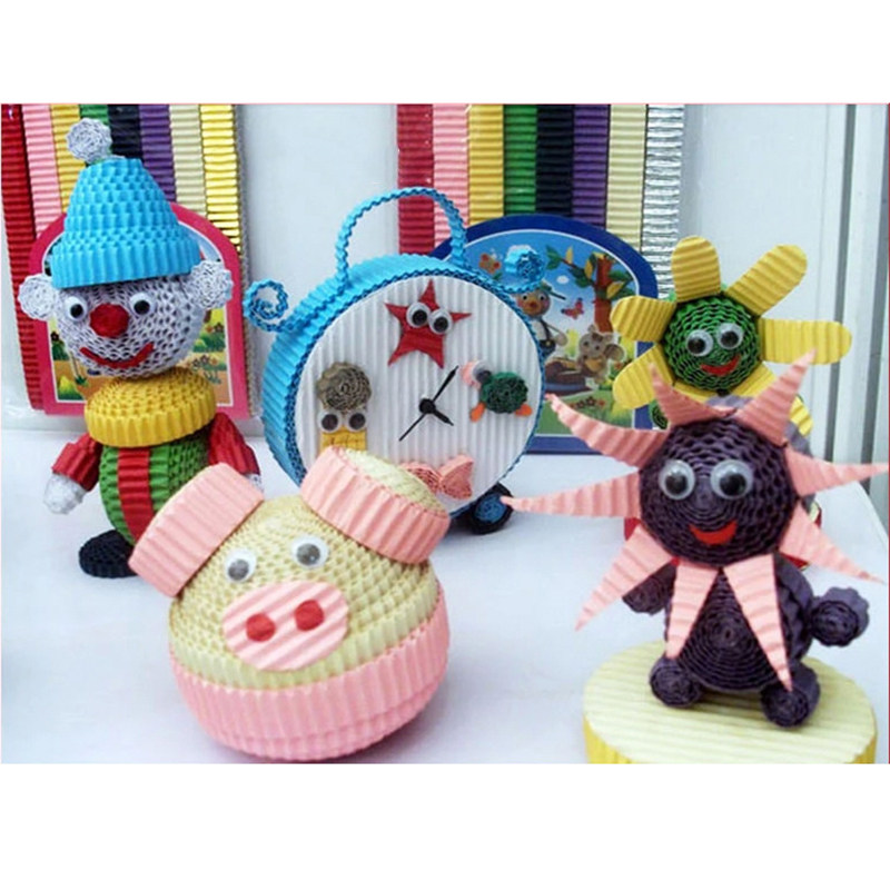 10张a4彩色瓦楞纸儿童手工波浪纸折纸模型幼儿园diy区域制作材料