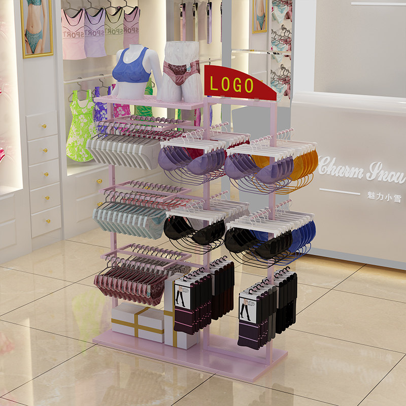 店铺内裤架子文胸架落地式 服装店内裤展示架 内衣店中岛内裤货架