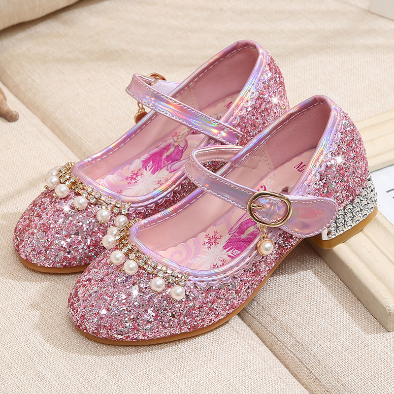 女童高跟鞋2022春季新款儿童网红公主鞋小女孩韩版鞋宝宝表演单鞋