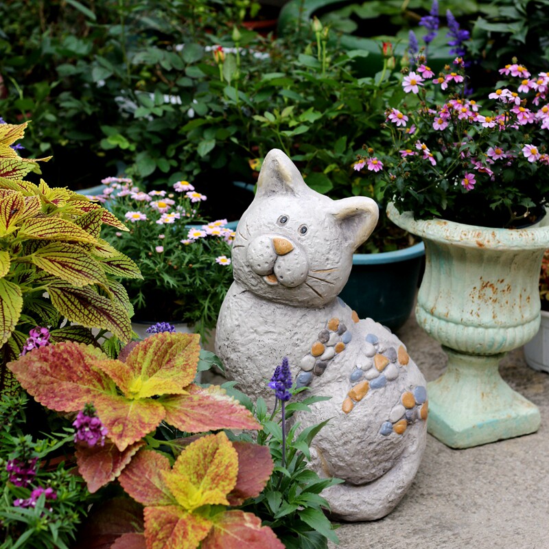 猫咪美式园艺花园装饰户外别墅幼儿园咖啡厅庭院复古创意落地摆件
