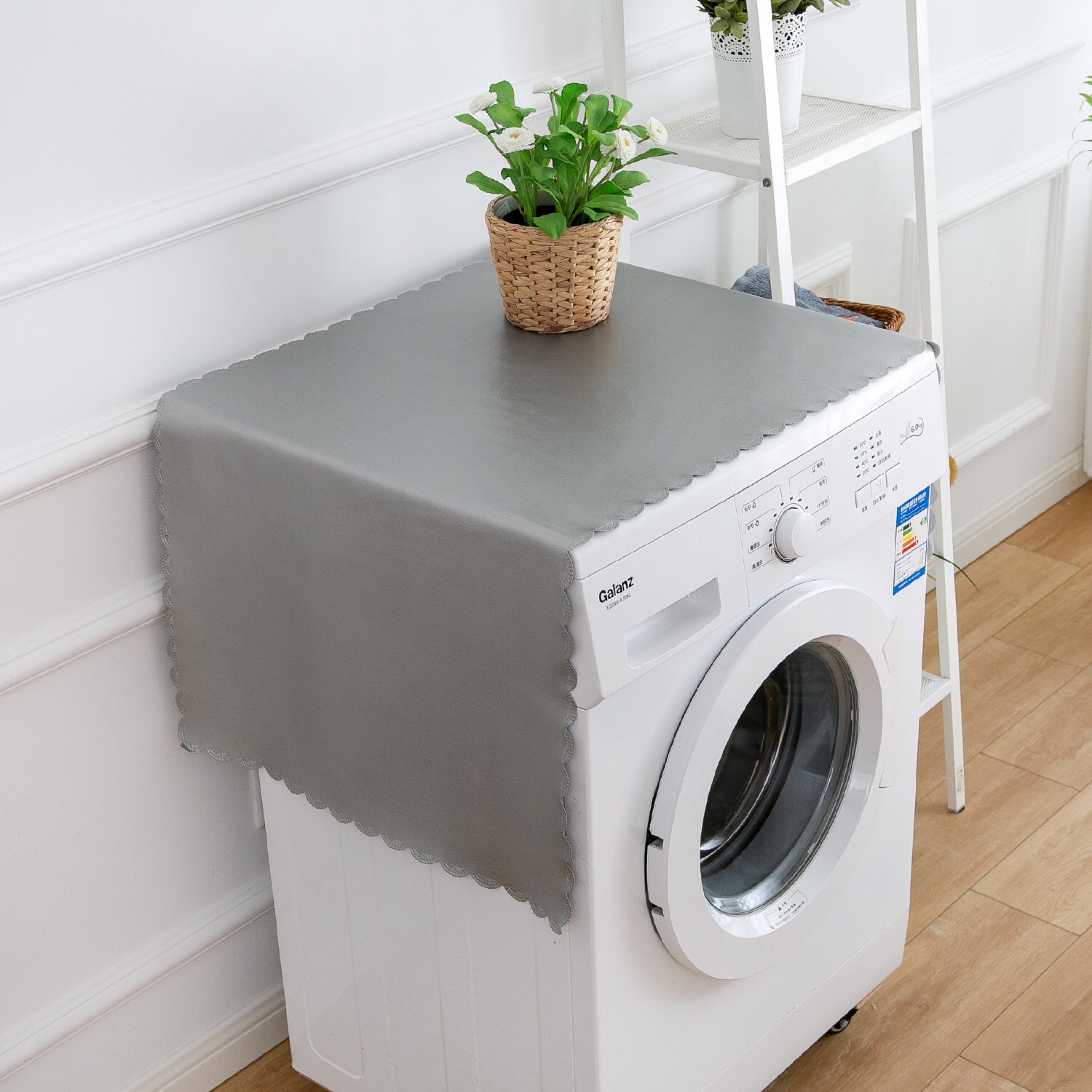 简约纯色滚筒洗衣机盖布波轮全自动开门洗衣机罩