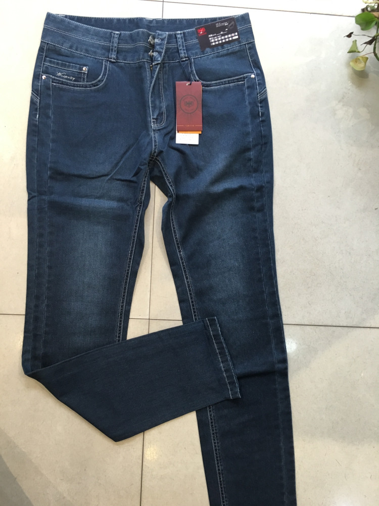 威鹏弹力薄款蓝色牛仔裤小脚裤中腰显瘦夏款铅笔牛仔裤