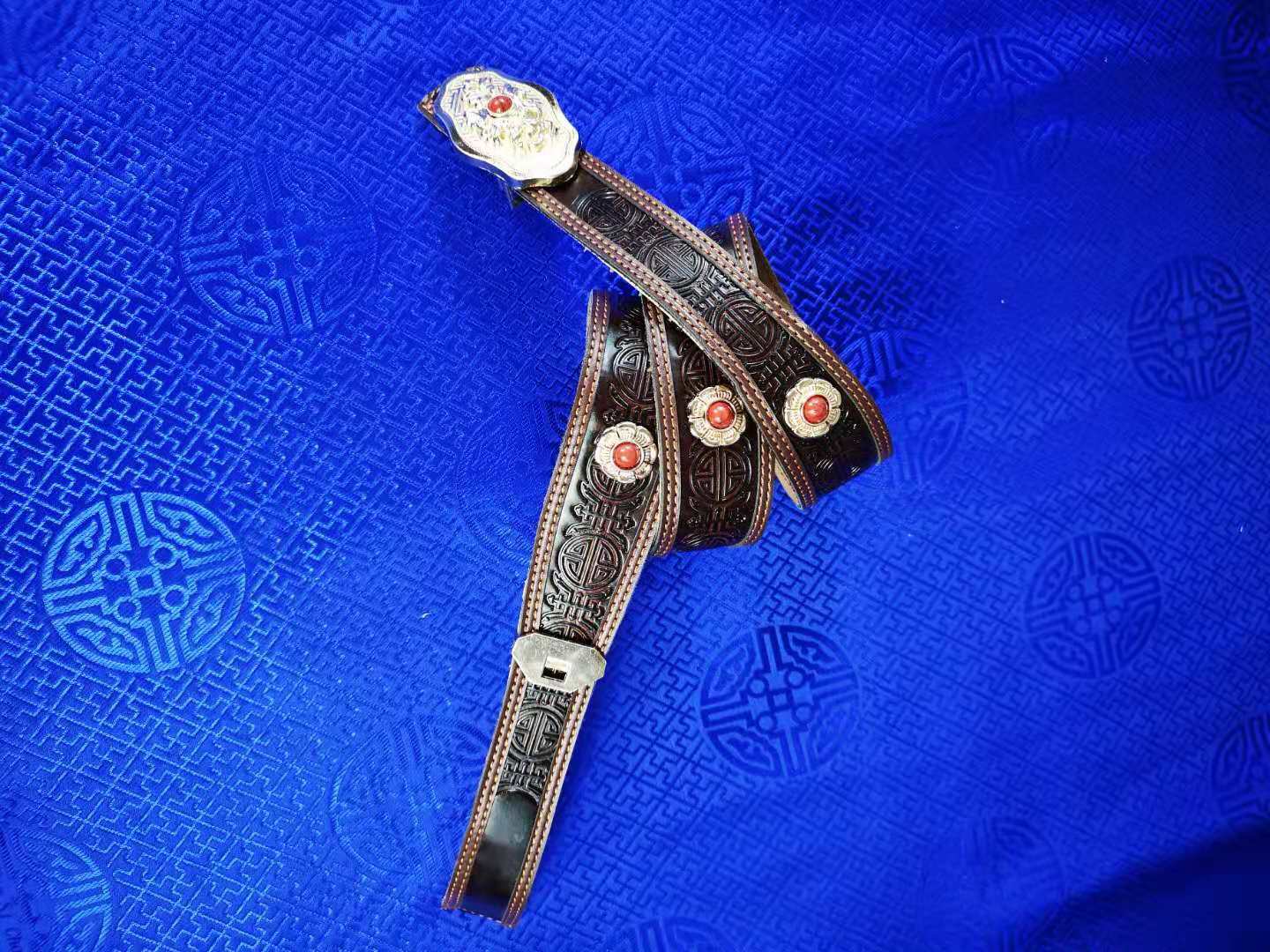 女款蒙古族腰带蒙古袍腰封装装饰印花皮带服装腰带