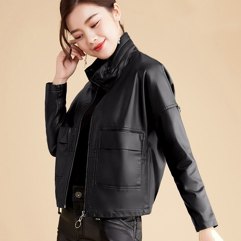 春秋海宁真皮皮衣女短款韩版宽松显瘦绵羊皮夹克外套2021春季新款