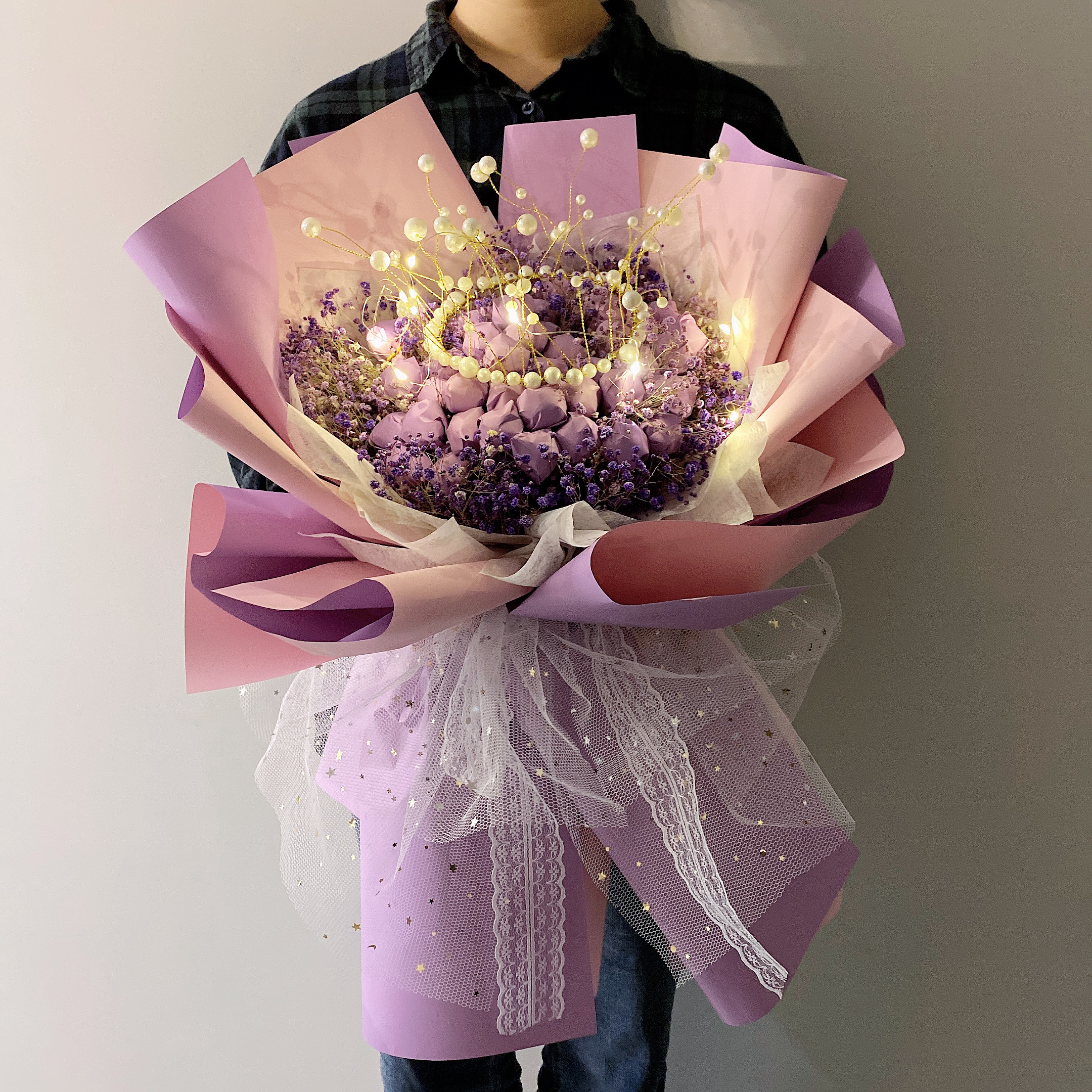 新年小礼物棒棒糖糖果花束成品手捧网红创意零食生日送女生儿童