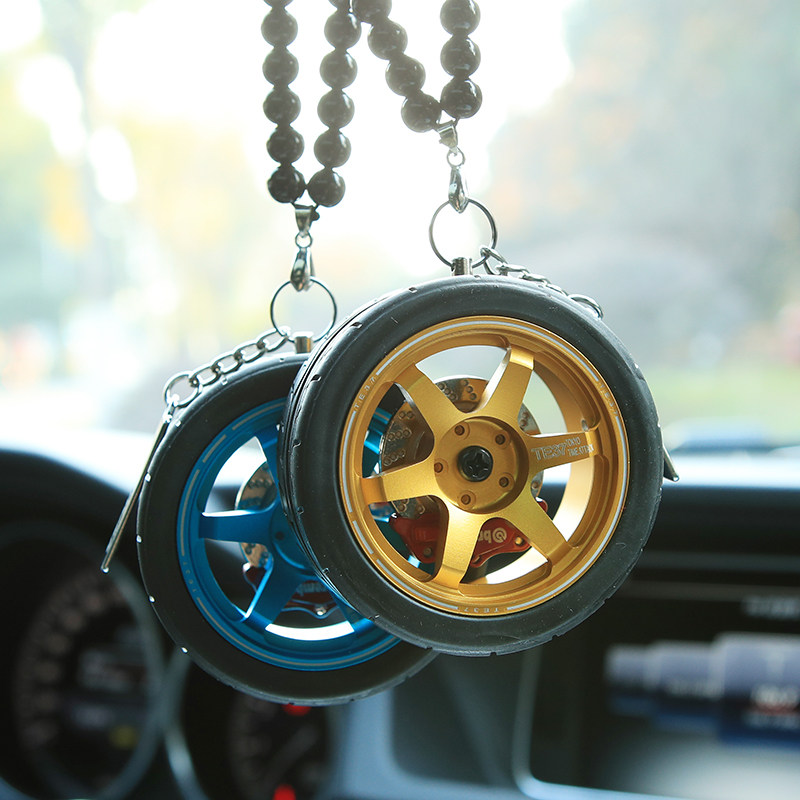 改装汽车轮胎挂饰饰品车内后视镜车轮轮毂挂件车载车挂