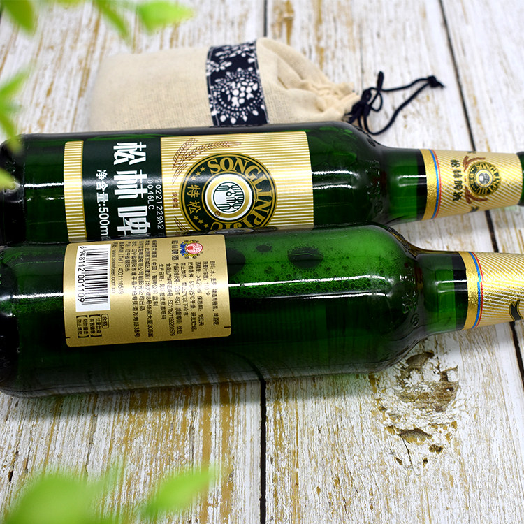 啤酒松林辽宁朝阳特产淡爽型黑松580ml6瓶装促销啤酒