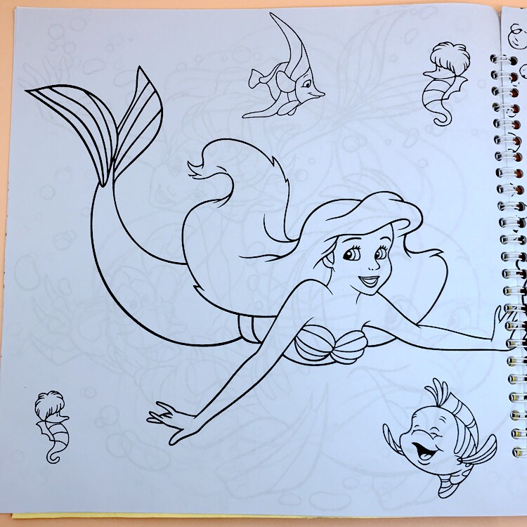 画本早教儿童画美人鱼白雪小马宝莉涂色幼儿园绘画学画描红本