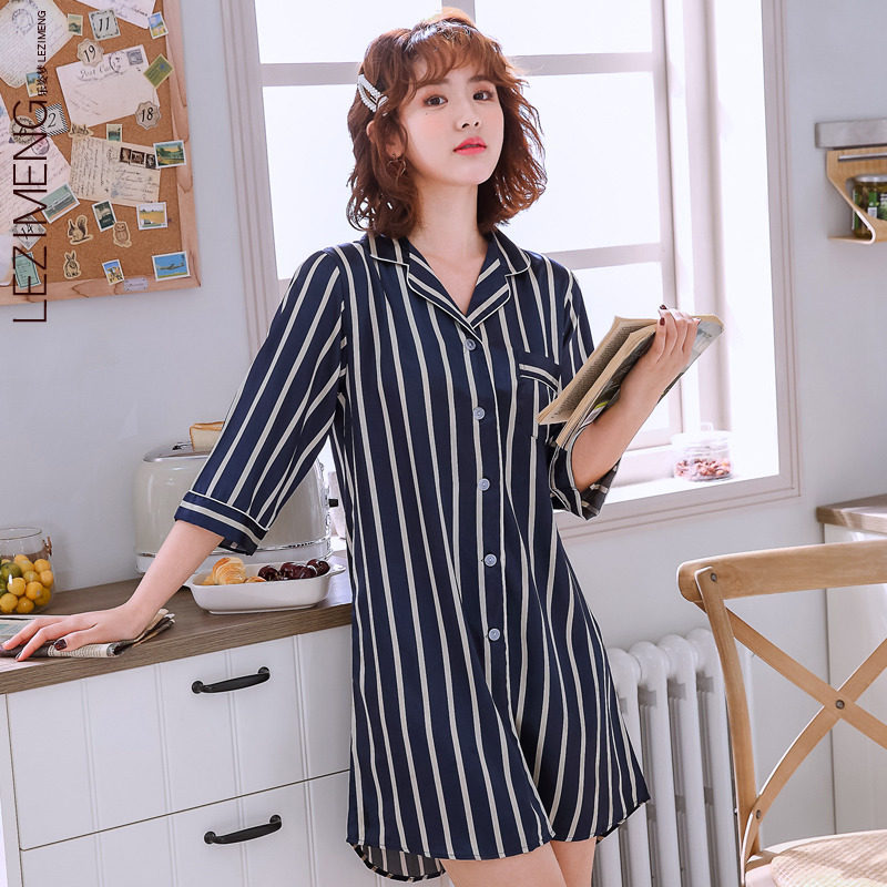 韩版睡衣睡裙夏季冰丝清新学生连衣裙性感丝绸睡裙