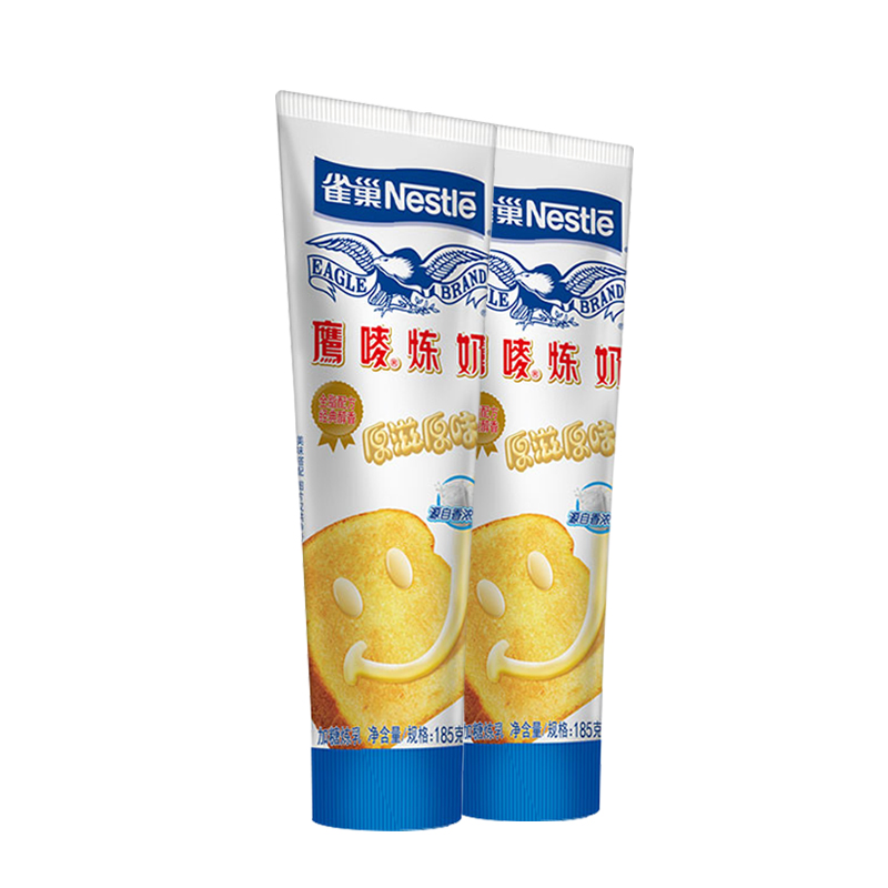 雀巢鹰唛原味炼乳美味调味奶酱吐司沙拉酱185g2支组合装便携