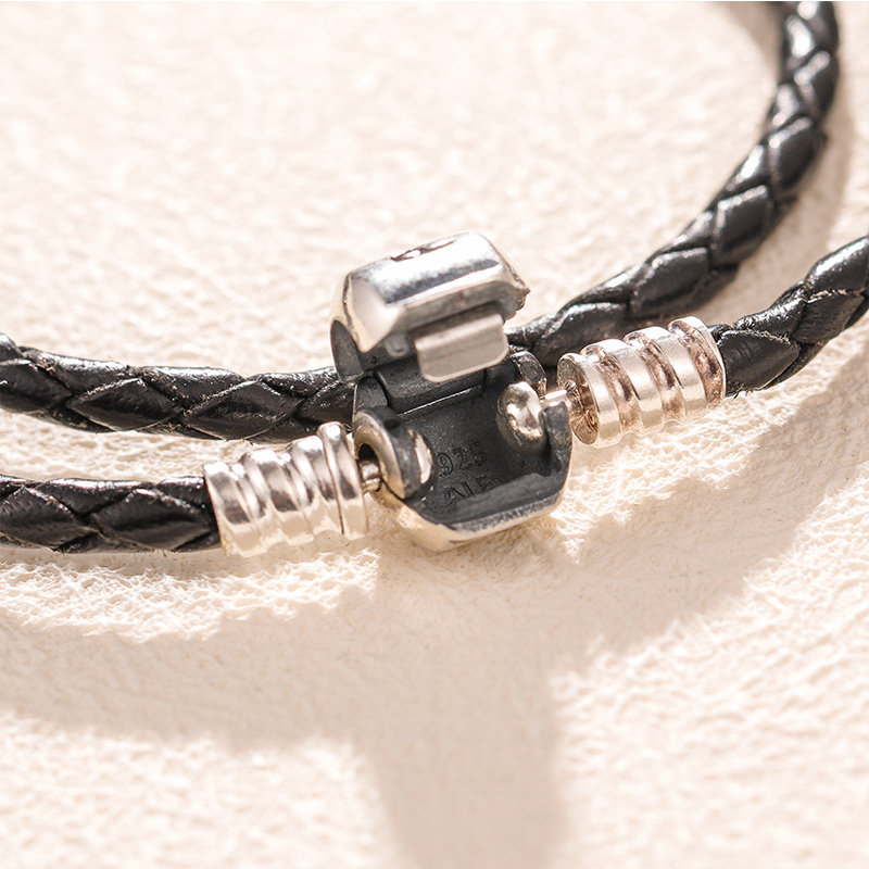 pandora潘多拉双圈皮绳手链男女情侣款基础手链590705590745