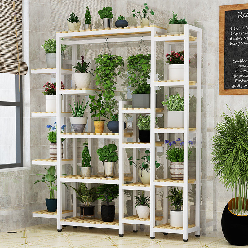 花店花架铁艺家用多层室内阳台置物架客厅隔断花架