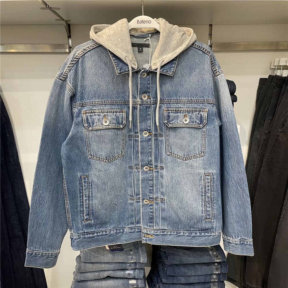 2021班尼路秋冬款牛仔夹克连帽外套男士休闲工装潮流8821307M672