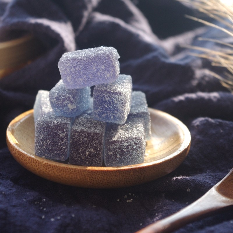 蓝莓糖软糖果汁软糖蓝莓味果糕水果糖蓝莓汁软糖休闲零食400g*2