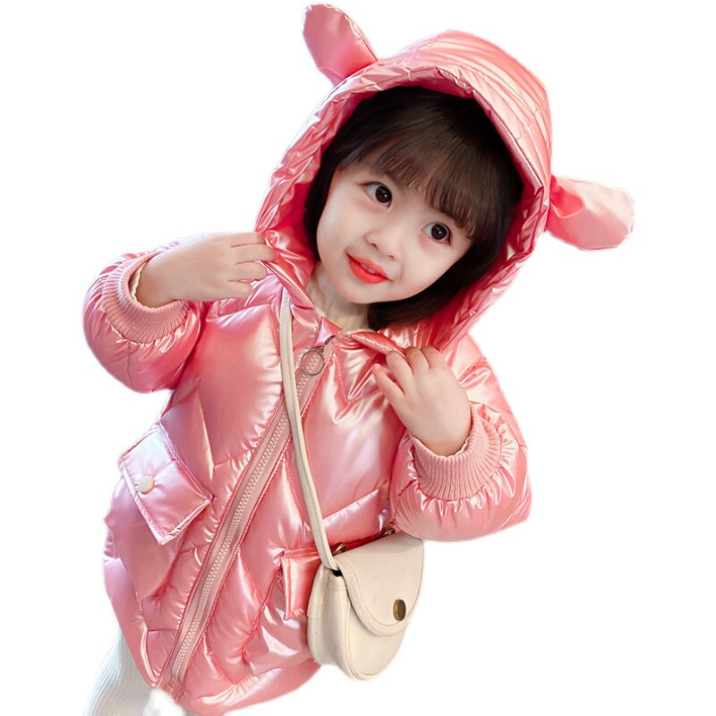 女童冬装羽绒棉服2021新款女宝宝翅膀洋气加绒加厚棉衣外套小童装