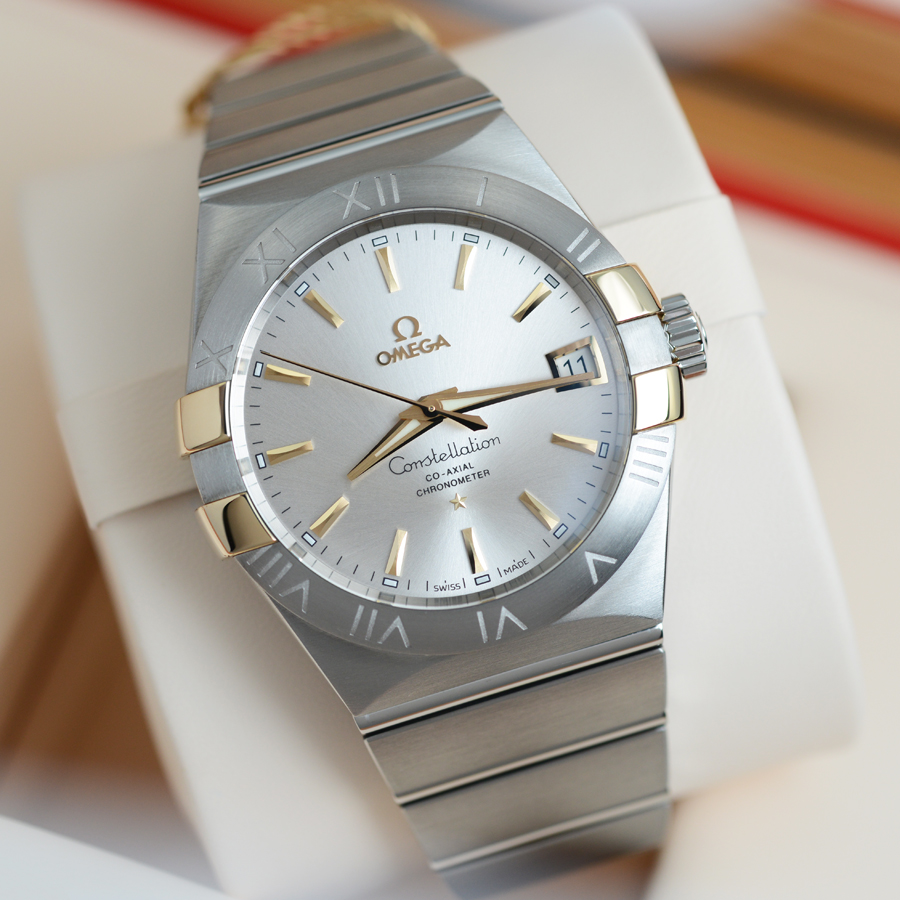 现货瑞士正品欧米茄星座18K黄金123.20.38.21.02.005自动机械男表