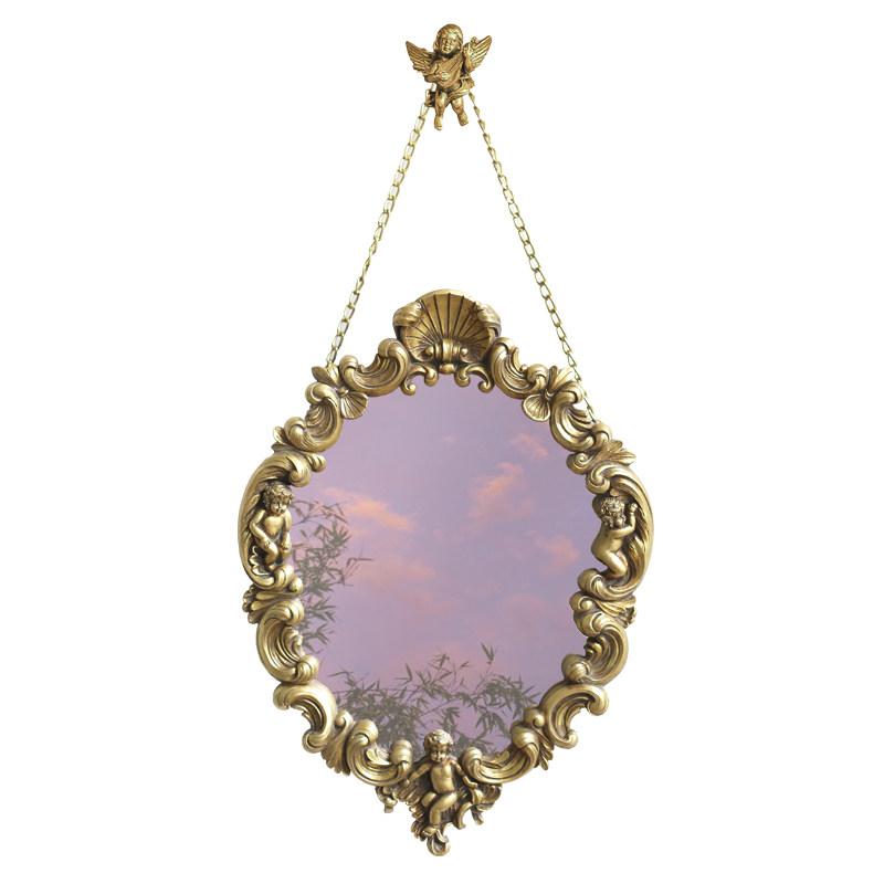 ins欧式宫廷复古雕花镜子女生卧室化妆镜轻奢壁饰