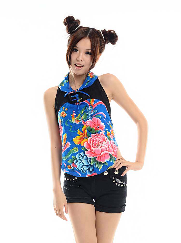 肚兜丹凤创意春夏全棉印花复古三角女士诱惑肚兜