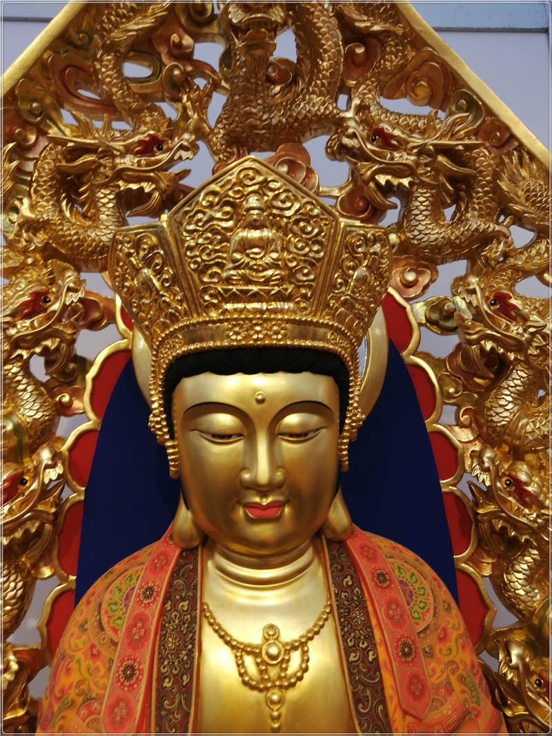 毗卢观音纯天然香樟木雕佛像摆件善财童子龙女其他工艺饰品