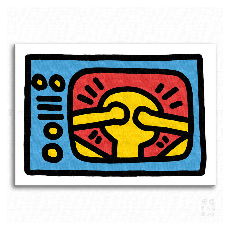 无题1987keithharing波普艺术装饰画儿童幼儿园墙面现代装饰画