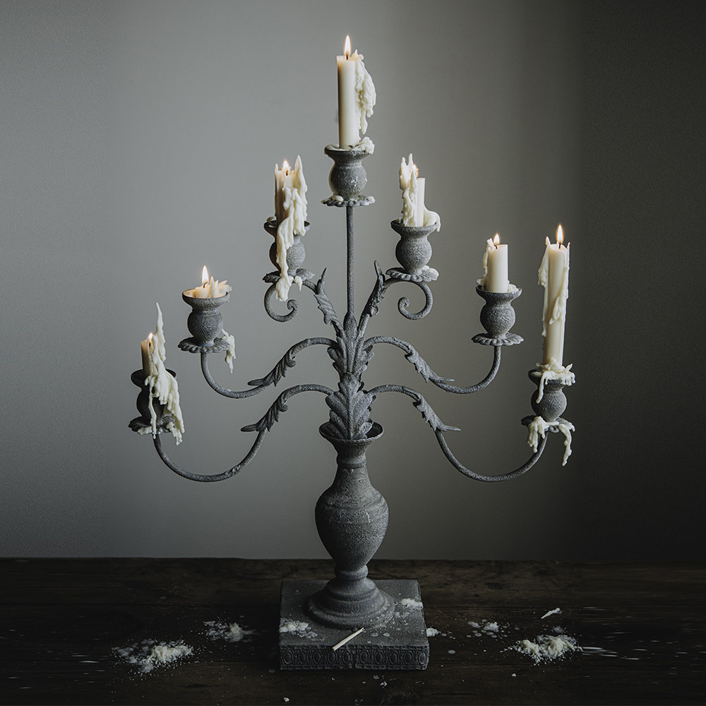 chicrose天然材质手工无烟枝形蜡烛浪漫烛光烛台无味蜡烛