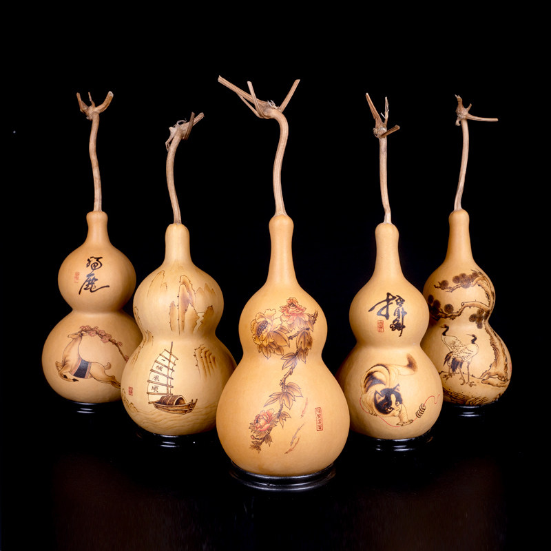 葫仙天然特大葫芦摆件烙画烫画雕刻针刺家居葫芦