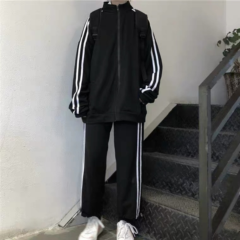 韩版学生宽松显瘦运动套装女春秋季时尚大码卫衣休闲两件套跑步服