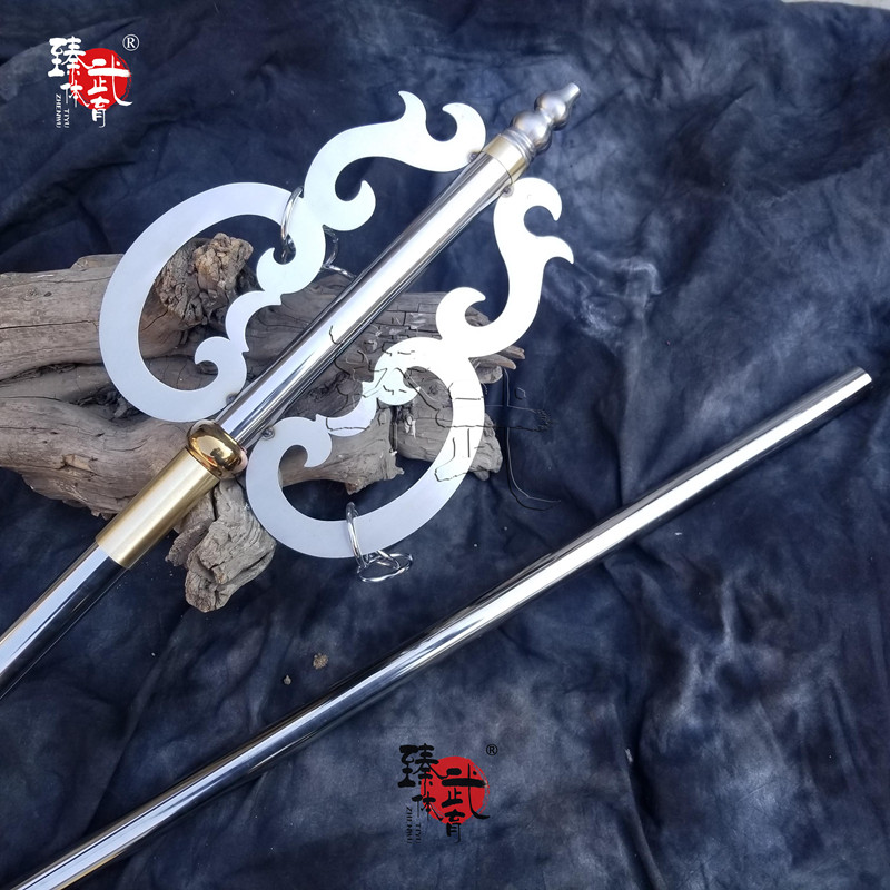 不锈钢锡杖头禅杖地藏王佛像法器法杖降魔杖法器佛教配件摆件包邮