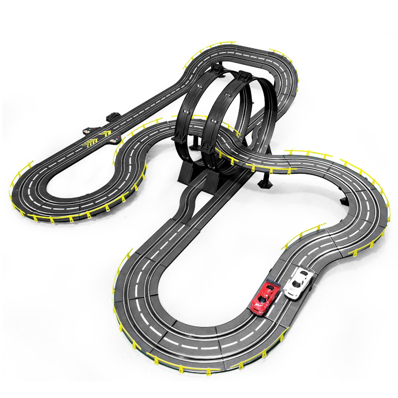 轨道赛车大型轨道车儿童玩具电动遥控手摇发电双人男孩礼物玩具车