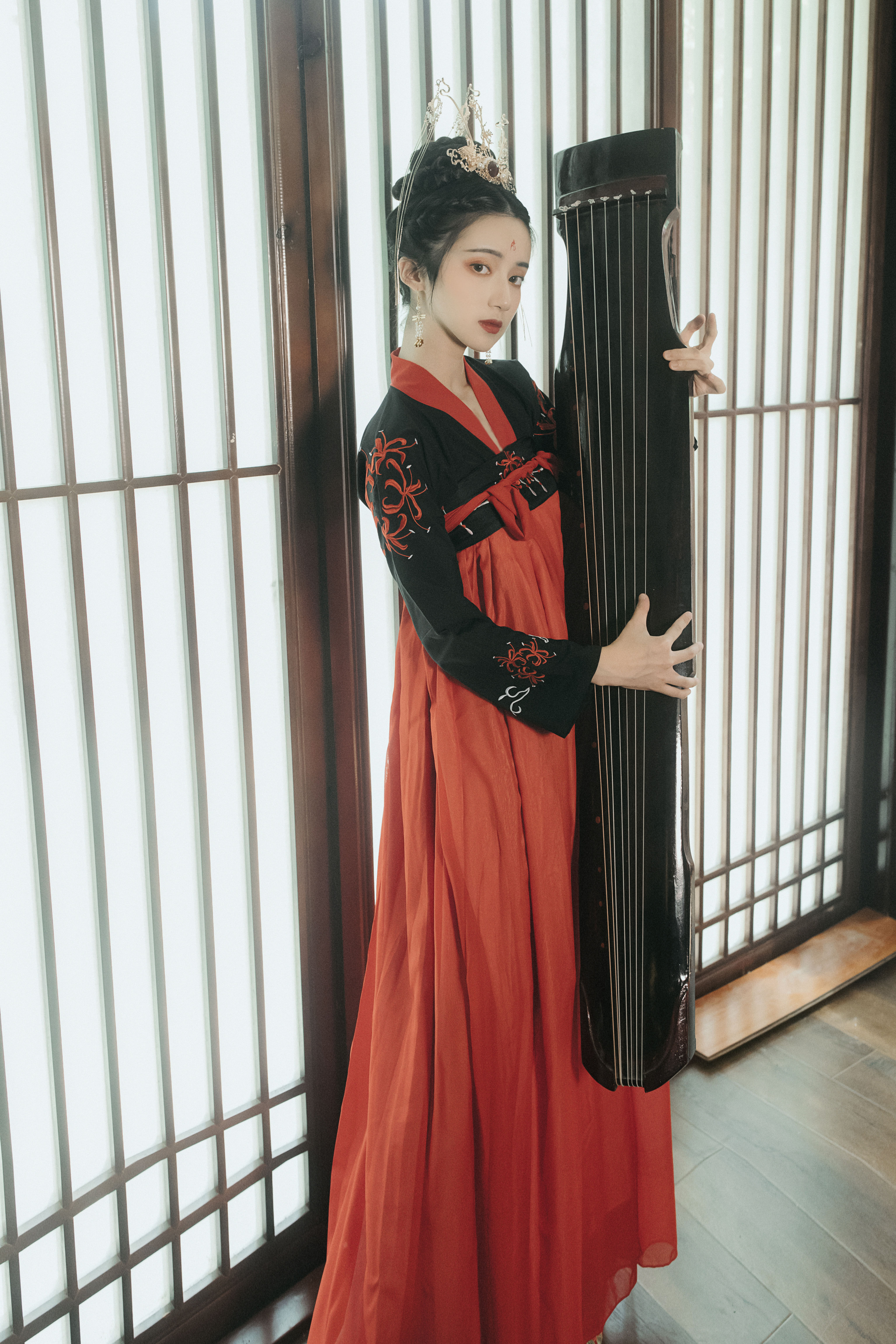 刺绣淡雅清新日常夏日常国风彼岸花中国对襟襦裙民族服装