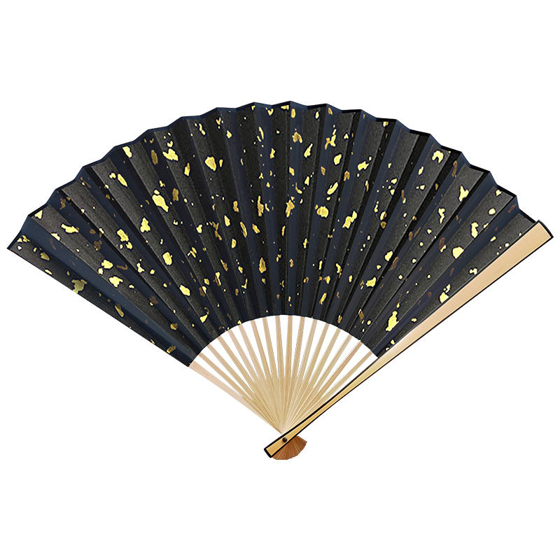 古风文创金汉黑金定制折扇手绘中国进酒服配扇子