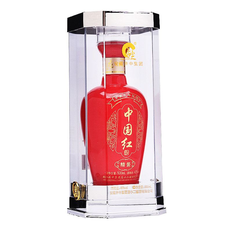 店小二白酒纯酿精装中国红单瓶装42度浓香香型白酒