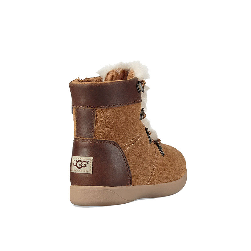 ugg童鞋女童单靴真皮短靴拉链儿童雪地靴1097031t
